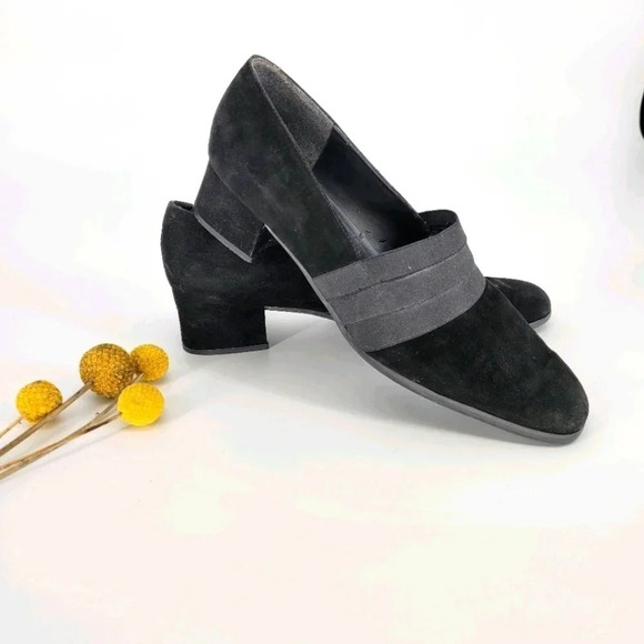 STUART weitzman suede black heel pumps size 8 - Picture 1 of 12